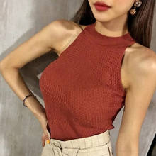 Women Knitting Sweater Tank Tops 2019 Korean Thin Knitting Pullover Jumper Sweater Tops Sexy Sleeveless Off Shoulder Camisole 2024 - buy cheap