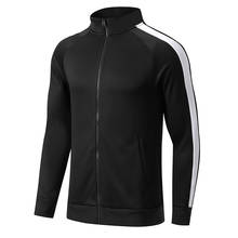Jaqueta listrada masculina de corrida, casaco esportivo de treinamento fitness de futebol com zíper, 2019 2024 - compre barato