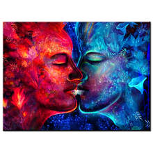 Ying Yang-pintura de diamante con beso para pareja, cuadro de arte de pared redondo y cuadrado completo, mosaico bordado, regalo 2024 - compra barato