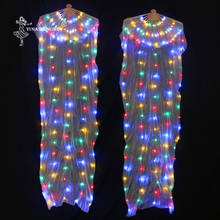 Colorful LED Fan Bone More Led Belly Dance Performance Silk Fans Shining Rainbow LED Dance Fans 1 pc / 1 pair with Batteries 2024 - buy cheap