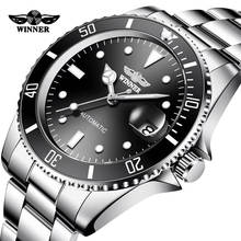 Relógio mecânico winner masculino, relógio de pulso automático de aço inoxidável com data para negócios, relógios de homens 2024 - compre barato