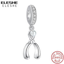 Eleshe berloque de prata esterlina 925 autêntica, com tesoura cz, pingente para mulheres, ajuste de prata 925, pulseiras, joias diy, novo 2021 2024 - compre barato