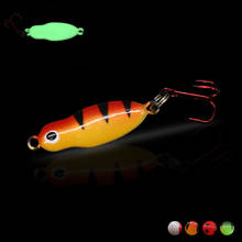 WALK FISH-señuelo luminoso para pesca, anzuelo de 50mm y 5,7g para pesca en hielo, cuchara, señuelos giratorios que se hunden, VIB, aparejos de perca de Lucio, 4 unids/lote 2024 - compra barato
