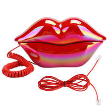 Teléfono fijo con beso de labios rojos y rosas divertidas, teléfono fijo de escritorio, fijo, con cable, para decoración del hogar, Hotel y oficina 2024 - compra barato