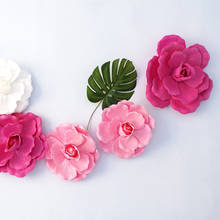 Espuma pe gigante artificial para decoração de casamento, fundo de parede com fundo plano rosa flor estéreo de rosa para festa de aniversário faça você mesmo 2024 - compre barato