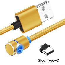 2M 90 Degree Angle Magnet Connector High Quality Micro USB Type-C High Speed Charge Cable LED Light Adapters Charging Date Cable 2024 - buy cheap