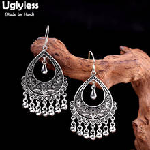 Uglyless Vintage Ethnic Thai Silver Balls Clinking Earrings for Women Exotic HOT Party Dress Earrings 925 Silver Brincos E1900 2024 - buy cheap