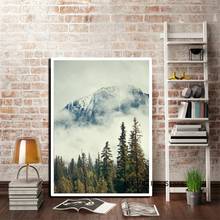 Banff-carteles e impresiones de paisaje de Parque Nacional, fotografía de bosque de montañas de niebla de Canadá, arte de pared para el hogar, decoración, pintura en lienzo 2024 - compra barato