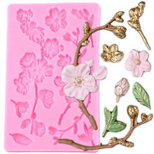 Cherry Blossoms Silicone Molds Flower Branches Cake Border Fondant Cake Decorating Tools Cupcake Candy Chocolate Gumpaste Moulds 2024 - buy cheap