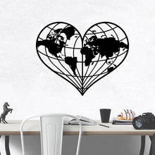 Pretty Heart-Shaped Map Sticker Waterproof Vinyl Wallpaper Home Decor For Children's Room Home Decor adesivo de parede 2024 - buy cheap