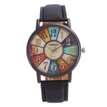 Retro harajuku graffiti relógio neutro feminino casual ponteiro de couro falso relógio de quartzo presente do feriado reloj mujer 50 50 50 50 * 2024 - compre barato