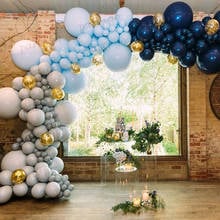 162pcs Navy Ink Blue Macaron Blue Gray Latex Balloons Garland Arch Kit Wedding Birthday Party Gold Confetti Globos Baby Shower 2024 - buy cheap