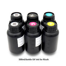 6 видов цветов Новые улучшенные универсальные светодиодные УФ-чернила для печатающей головки Ricoh (K C M Y W) высокого качества 2024 - купить недорого