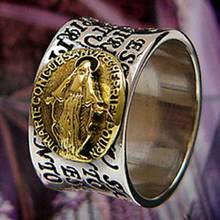 925 sterling silver jewelry gold Virgin Mary male silver  ring 2024 - buy cheap