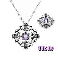 Scottish Thistle Necklace Women Outland Jewelry Crystal Flower Pendants Necklaces Vintage Accessory Charm Choker 2024 - buy cheap
