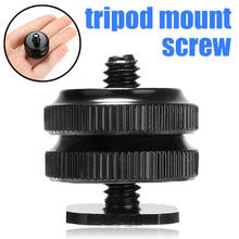 Mayitr Professional 1/4" Dual Nuts Tripod Mount Screw To Flash Hot Shoe Adapter Black For Camera Durable Studio Accessories 2024 - buy cheap