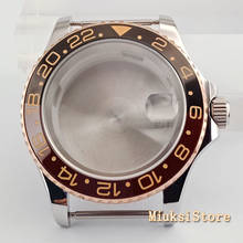 40mm sapphire glass ceramic bezel watch case fit ETA 2836,DG2813/3804 Miyota 82Series movement 2024 - buy cheap