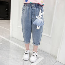 Summer Baby Girls Jeans Pants 2020 Children Kids Cotton Casual Denim Elastic Waist Trousers Teenager Loose School Pants Clothes 2024 - buy cheap