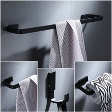 4piece Bathroom Accessories Set Black Stainless Steel Towel Paper Holder Robe Hook Roll Holder Shower Bathroom Sets 2024 - buy cheap