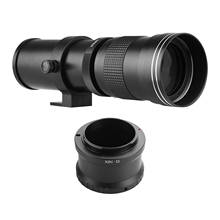 Mf super lentes de zoom, lente zoom f/7-16 0. 5-9. 0 8.3-420mm, montagem em t, anel adaptador nex para câmera sony nex e-mount 2024 - compre barato