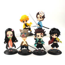 14-16cm 6styles Demon Slayer Kimetsu no Yaiba Zenitsu Nezuko Inosuke Tanjirou Giyuu PVC Collection Figure Toys Model Doll 2024 - buy cheap