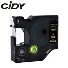 CIDY-cintas de cinta de etiquetas 43624 doradas sobre negras, compatibles con Dymo D1, 6mm, 43613 para Dymo Label Manager 160 280 210 2024 - compra barato