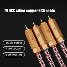 YYAUDIO 7N OCC Silver and Copper Hifi RCA Cable Hi-end 2RCA Male to Male Interconnect Cable 1m 2m 3m 5m 2024 - compre barato