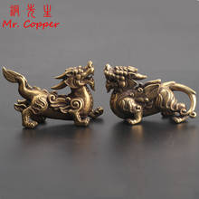 2pcs/Pair Copper Chinese Mythological Animals Home Decoration Dragon head Oxtail Horseshoe Moose Deer Body Brass Decor Ornaments 2024 - buy cheap