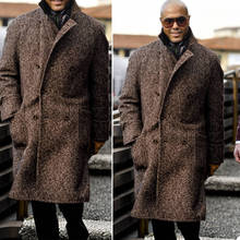 Winter Warm Thick Tweed Men's Coat Custom Made Formal Men Wedding Tailored Blazer Jacket Only One Piece 2024 - buy cheap