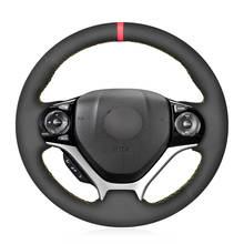 Camurça preta costura à mão confortável macia capa de volante para honda civic civic 9 2012 2013 2014 2015 2024 - compre barato