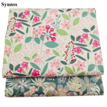 Syunss tecido de algodão estampado floral, novo tecido rosa verde para diy patchwork acolchoado bebê berço cobertor costura tecido 2024 - compre barato
