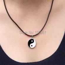 Fashion Enamel Yin Yang Necklace Pendant BLACK Leather Charm Choker Women Girls Christmas Birthday Valentine Gift Bijoux 2024 - buy cheap