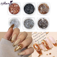 Monja 6 Styles Irregular Shape Nail Art Mica Slices Fragments 3D Colorful Shiny Flakes Sequins DIY Nail Tips Manicure Decoration 2024 - buy cheap