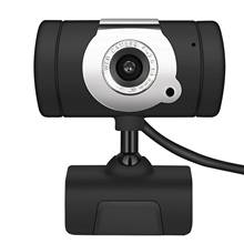 Webcam usb com visão noturna para computador, câmera hd 480p com microfone e microfone, cor preta, com rotação, para pc ou notebook 2024 - compre barato