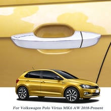 Car Styling For Volkswagen Polo Virtus MK6 AW 2018-2020 Car ABS Door Handle Cover Sequin Trim Protector External Accessories 2024 - buy cheap