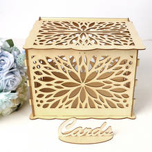 DIY коробка для свадебных подарочных карт деревянная коробка для денег красивые свадебные украшения принадлежности для дня рождения 2024 - купить недорого