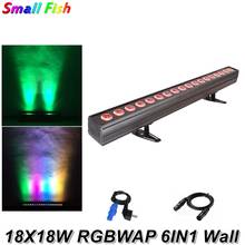 Luminária wall-washer, luminária com protocolo de iluminação led, 18x18w, para festa, disco, dj, clube, paisagem, lavar, palco, efeito de iluminação