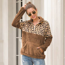 Suéter feminino lã leopardo, blusão feminino peludo plus size 2024 - compre barato