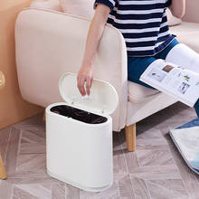 Lixeira plástica estreita para reciclagem, de plástico, para cozinha, banheiro, conveniência, balde, limpeza, recipiente de armazenamento 2024 - compre barato