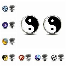 Ying Yang-pendientes de cristal de estilo chino para mujer, aretes con forma de Gossip, signo mágico, Tai Chi Zen 2024 - compra barato