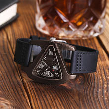 Women Black Wood Watches Triangle Wooden Quartz Wristwatch High-quality Creative Feminino Bracelet Leather Watchband Clock  2024 - buy cheap