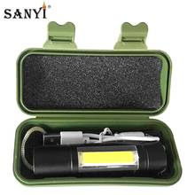 Sanyi lanterna led recarregável usb, ultra brilhante, 3 modos, bateria 14500 + carregador usb + caixa de armazenamento para presente 2024 - compre barato