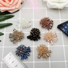 Flores de cuentas hechas a mano, decoración de cristal artesanal, accesorios pequeños, material para el cabello, broches, zapatos, bolsa de flores 2024 - compra barato