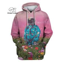 Sudadera con capucha 3d para mujer, suéter largo de Harajuku con estampado 3d de flores de PLstar Cosmos para invierno y otoño, ropa de calle para Halloween y Navidad 2024 - compra barato