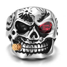 Classic Vintage Skull Head Pipe Ring Trendy Luxury Male Alloy Skeleton Ring Accessories Jewelry For Men Halloween Gift 2024 - buy cheap