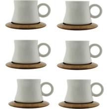 DOLBOVI Coffee Set 0940 12 Piece Wooden Saucer Porcelain Tea Cup Pad 2024 - buy cheap