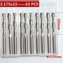 10 PCS-3.175mm*22mm,Freeshipping,CNC wood tools,carbide End Mill,woodworking insert router bit,Tungsten steel milling ,MDF,PVC 2024 - buy cheap
