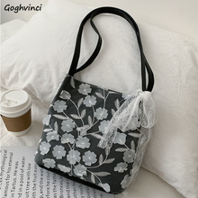 Bolsa de ombro feminina com estampa floral, casual, colorida, pu, axilas, elegante, para escritório, sacola, designer de moda 2024 - compre barato