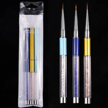 CYSHMILY 3Pcs/Set Nail Liner Brush 7/9/11mm Diamond Drawing Pen Set 3D Tips DIY Lines liner UV Gel Brushes Nail Manicure Tools 2024 - buy cheap