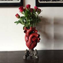 Декоративная ваза для дома, Реалистичная каучуковая креативная ваза в форме сердца для цветов, столешница, Современная ваза для цветов 2024 - купить недорого